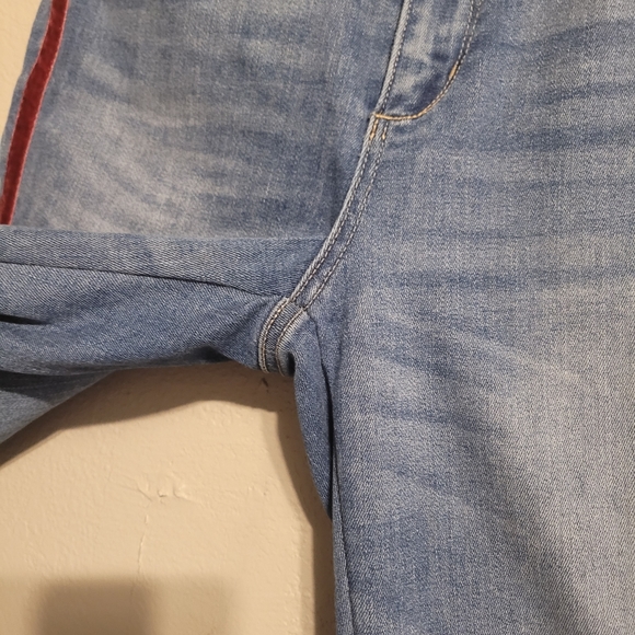 Garage Medium Wash High Rise Jeans-Red Stripe - Picture 4 of 16